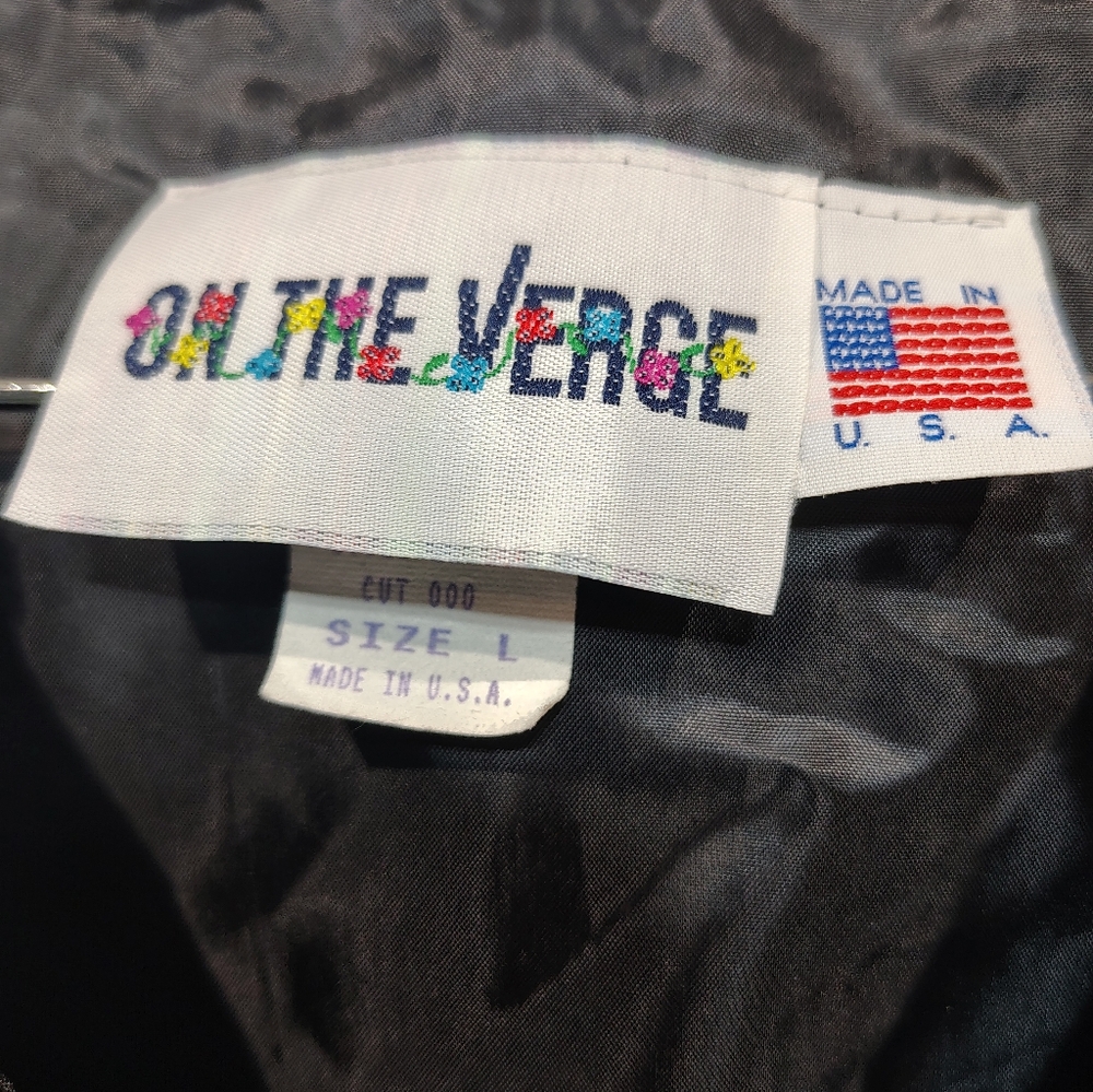 Vintage On The Verge Tapestry Vest Large Made in USA Cottagecore Art Garden - Picture 3 of 7